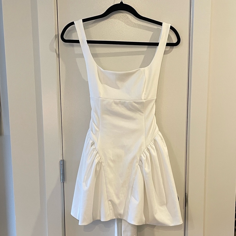 Florianne Ivory Cotton Bow Mini Dress - Picture 3 of 5